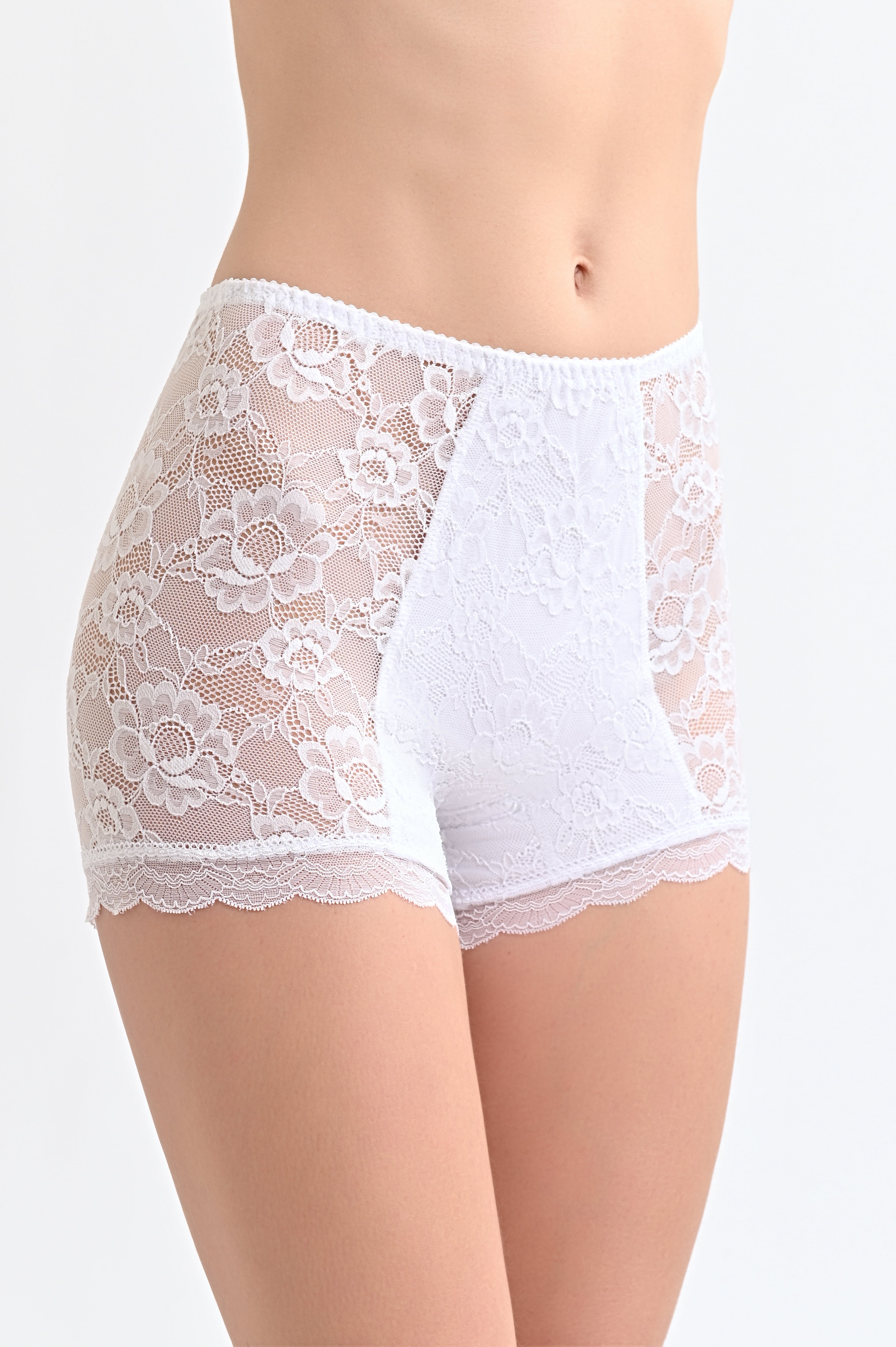 064. Шорти довгі мереживні Afina (розміри: S, M, L, XL, XXL) — фото 1